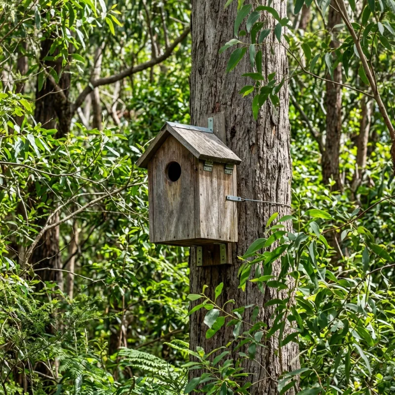 Animal nesting box installed as a humane alternative to a Bulleen roof cavity
